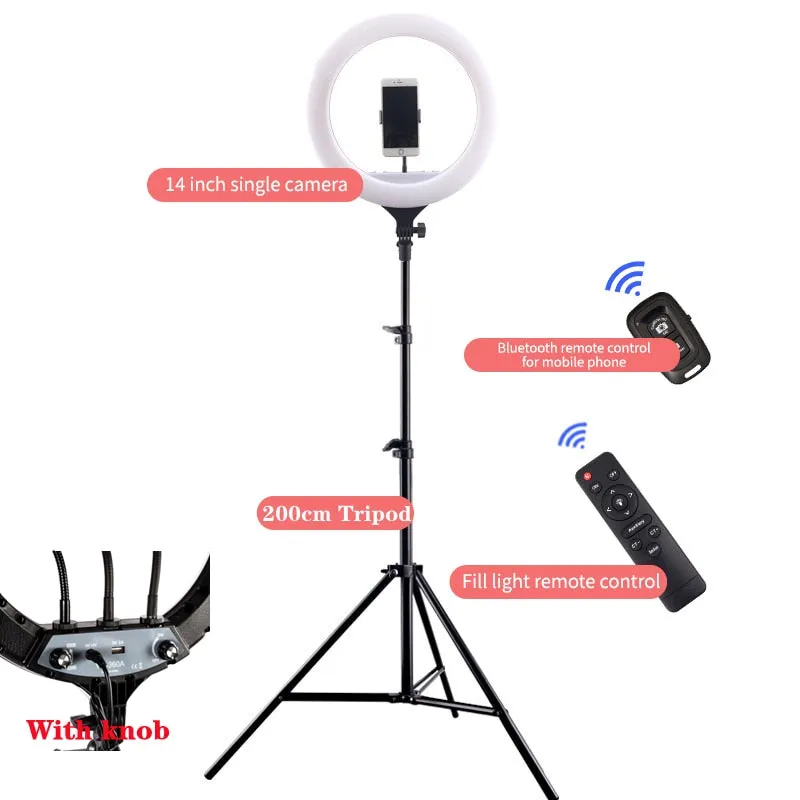 14 LED Ring Light Photographic Selfie Ring Lighting with Stand