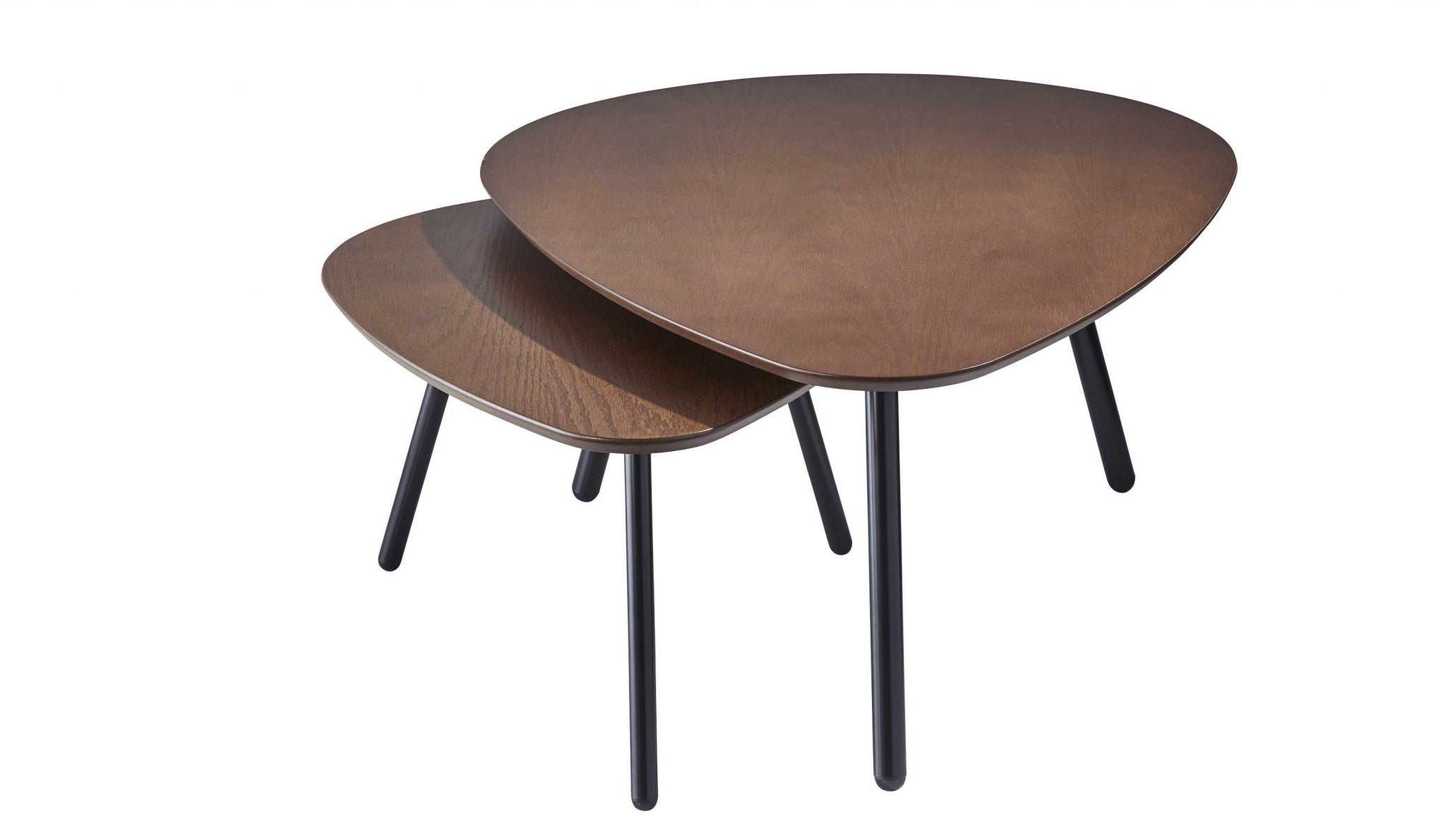 17 Black And Brown Solid Wood Round Nested Tables