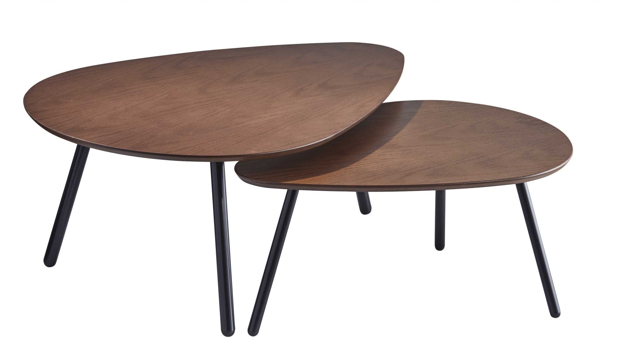 17 Black And Brown Solid Wood Round Nested Tables