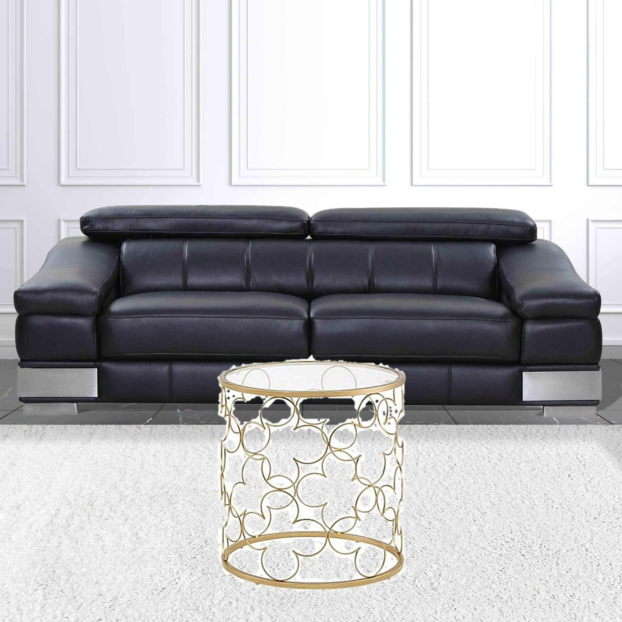 20 Gold And Clear Glass Round Nested Coffee Tables