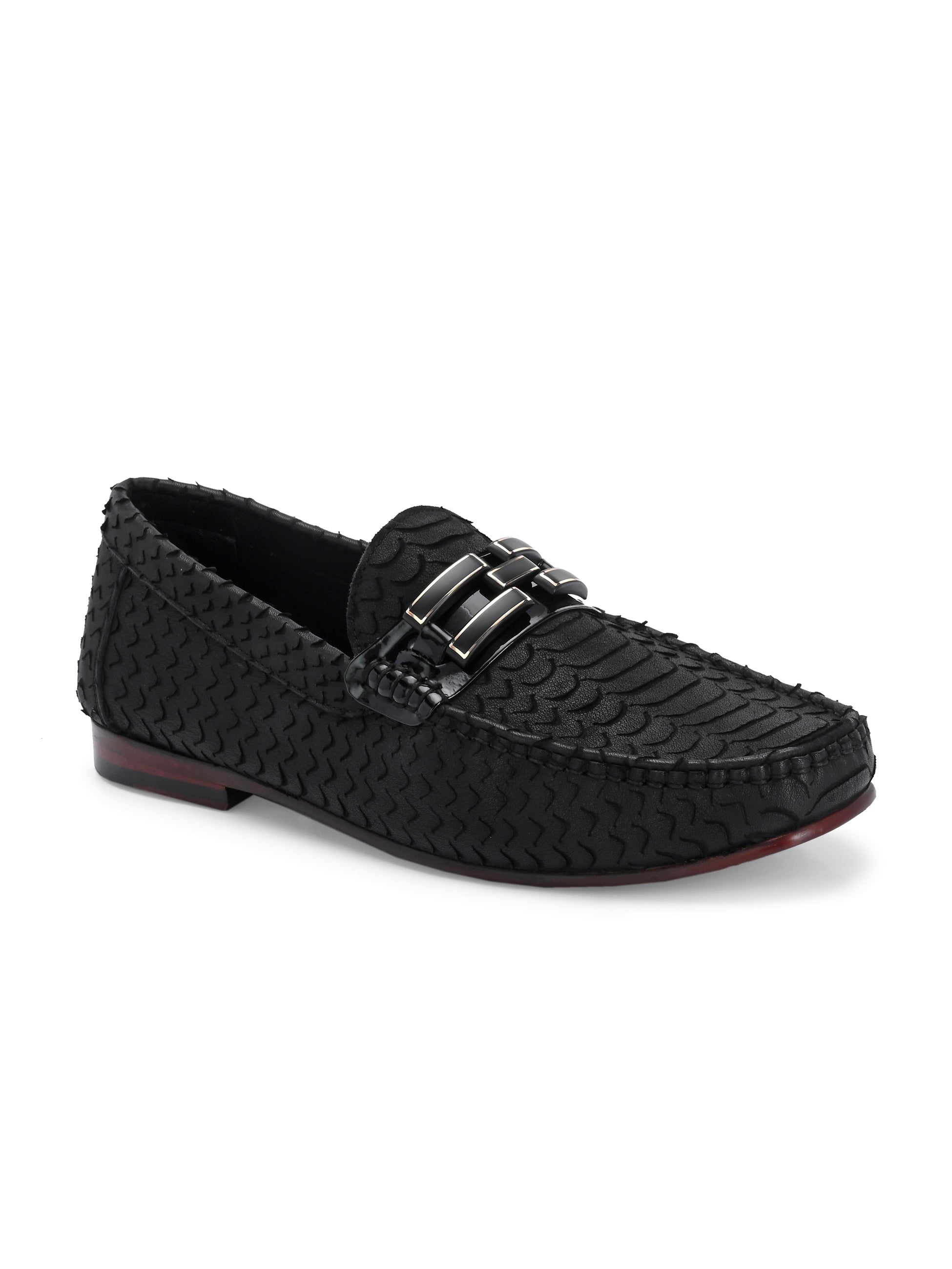 Black Buckled Loafers by Lafattio