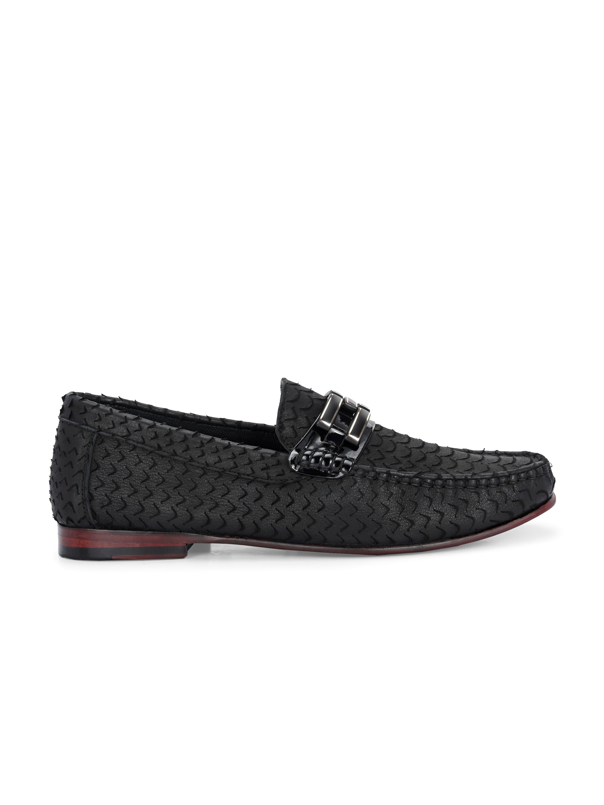 Black Buckled Loafers by Lafattio