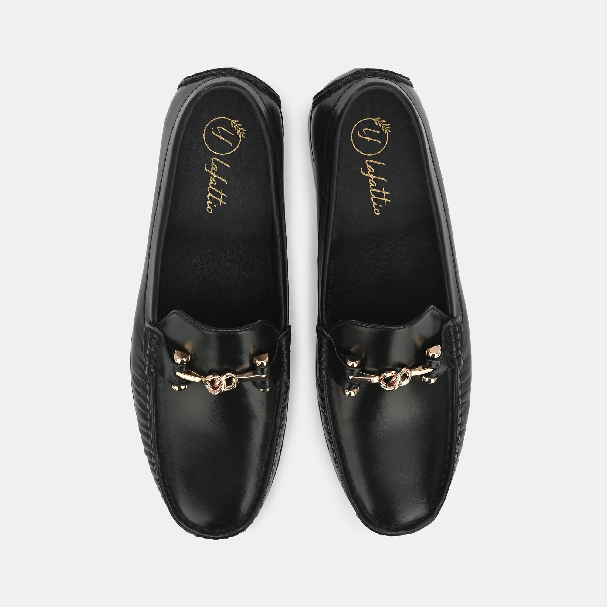 Black Buckled Loafers by Lafattio