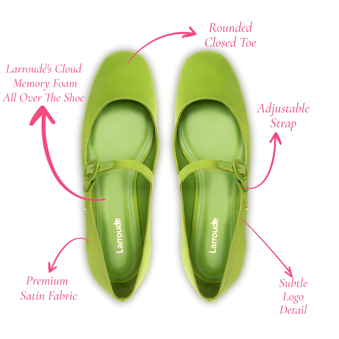 Blair Ballet Flat In Kiwi Satin