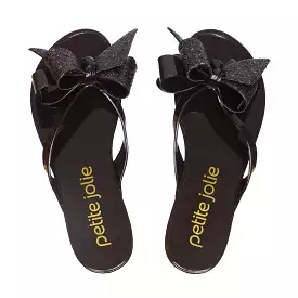 Bling Black Bow Sandal