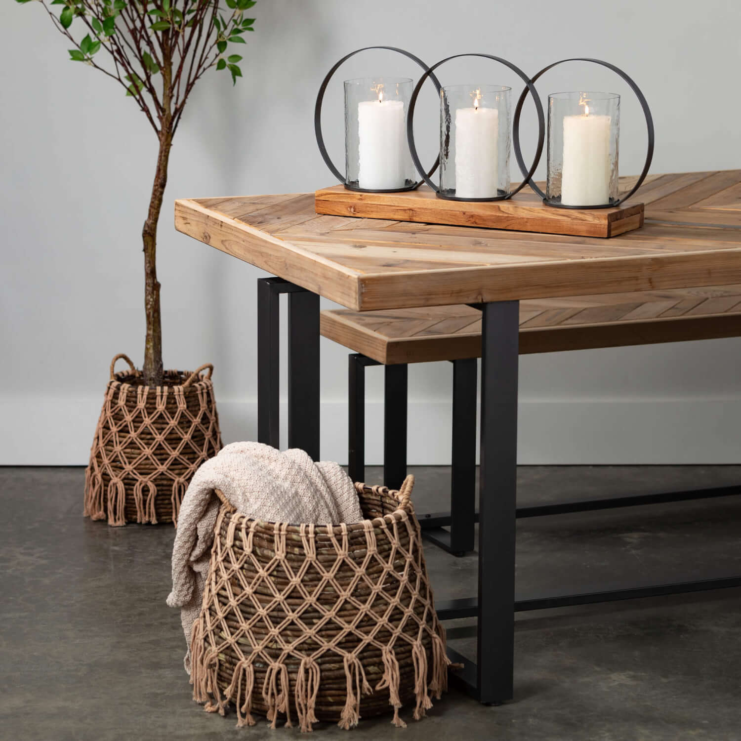 Boho Baskets With Macrame