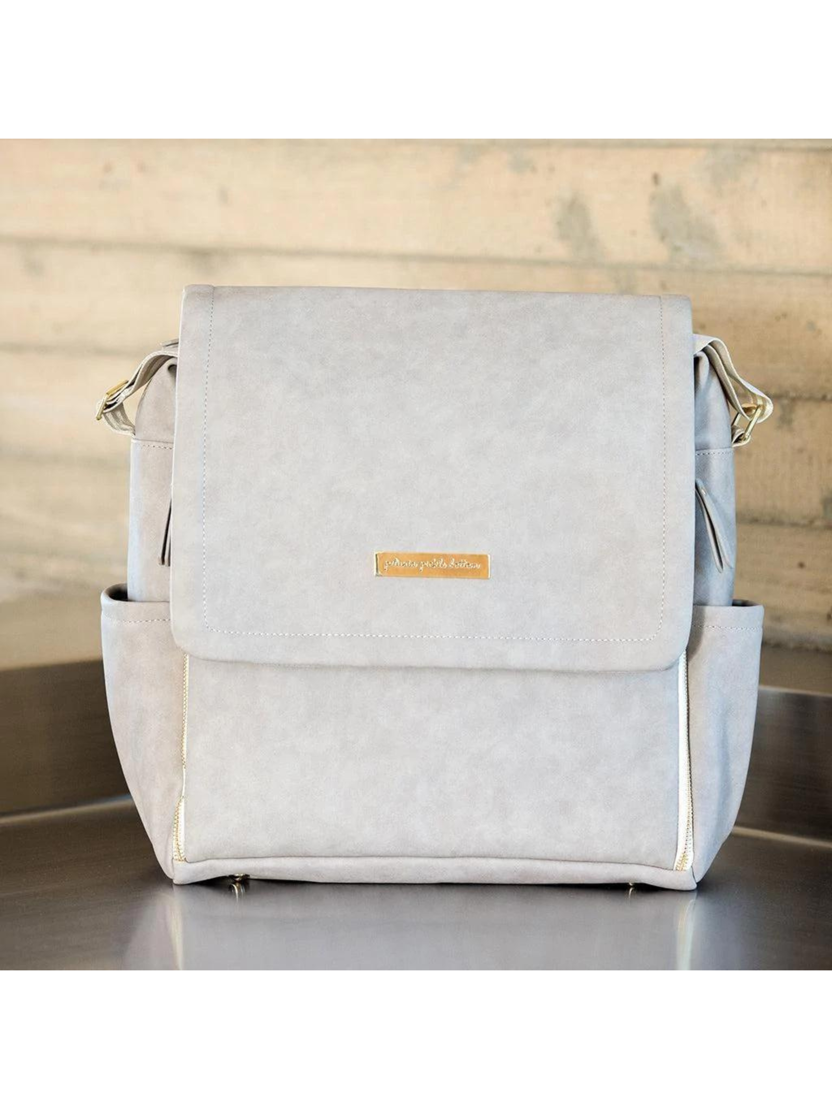 Boxy Backpack - Grey Leatherette