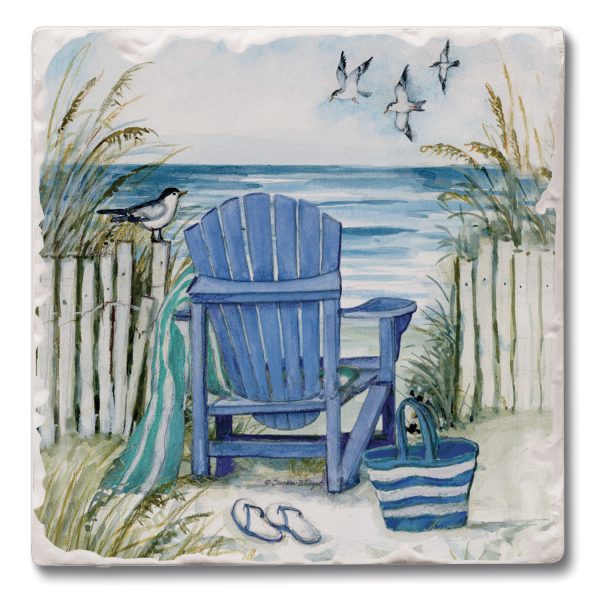 By the Sea Chairs Coaster Set