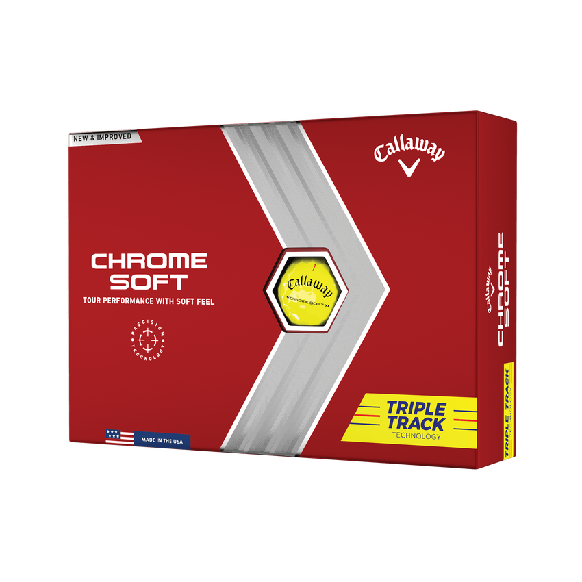 Callaway 2022 Chrome Soft Triple Track Golf Balls Yellow 12 Pack