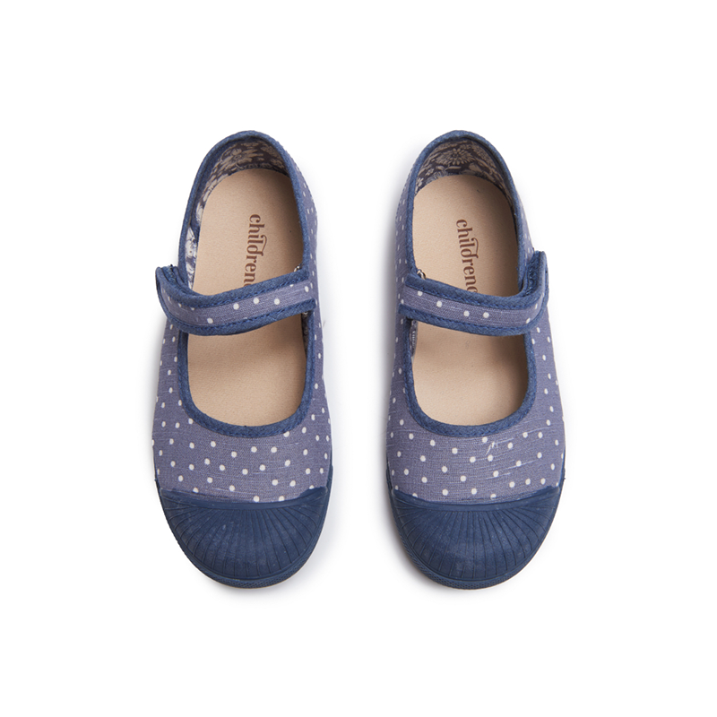 Canvas Mary Jane Sneakers in Blue Dots