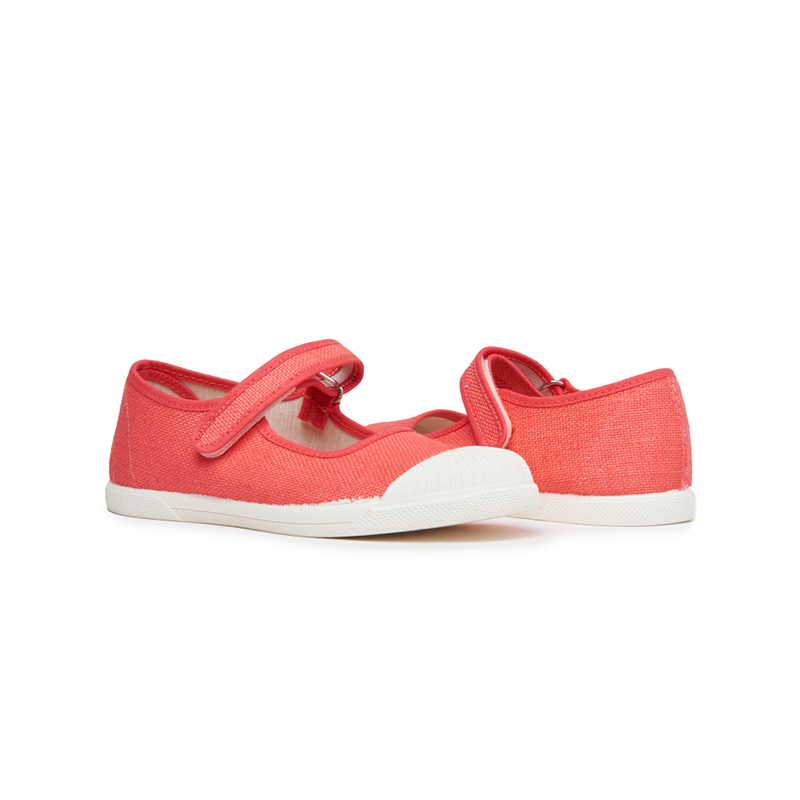 Canvas Mary Jane Sneakers in Coral