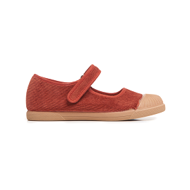 Corduroy Mary Jane Sneakers in Brick