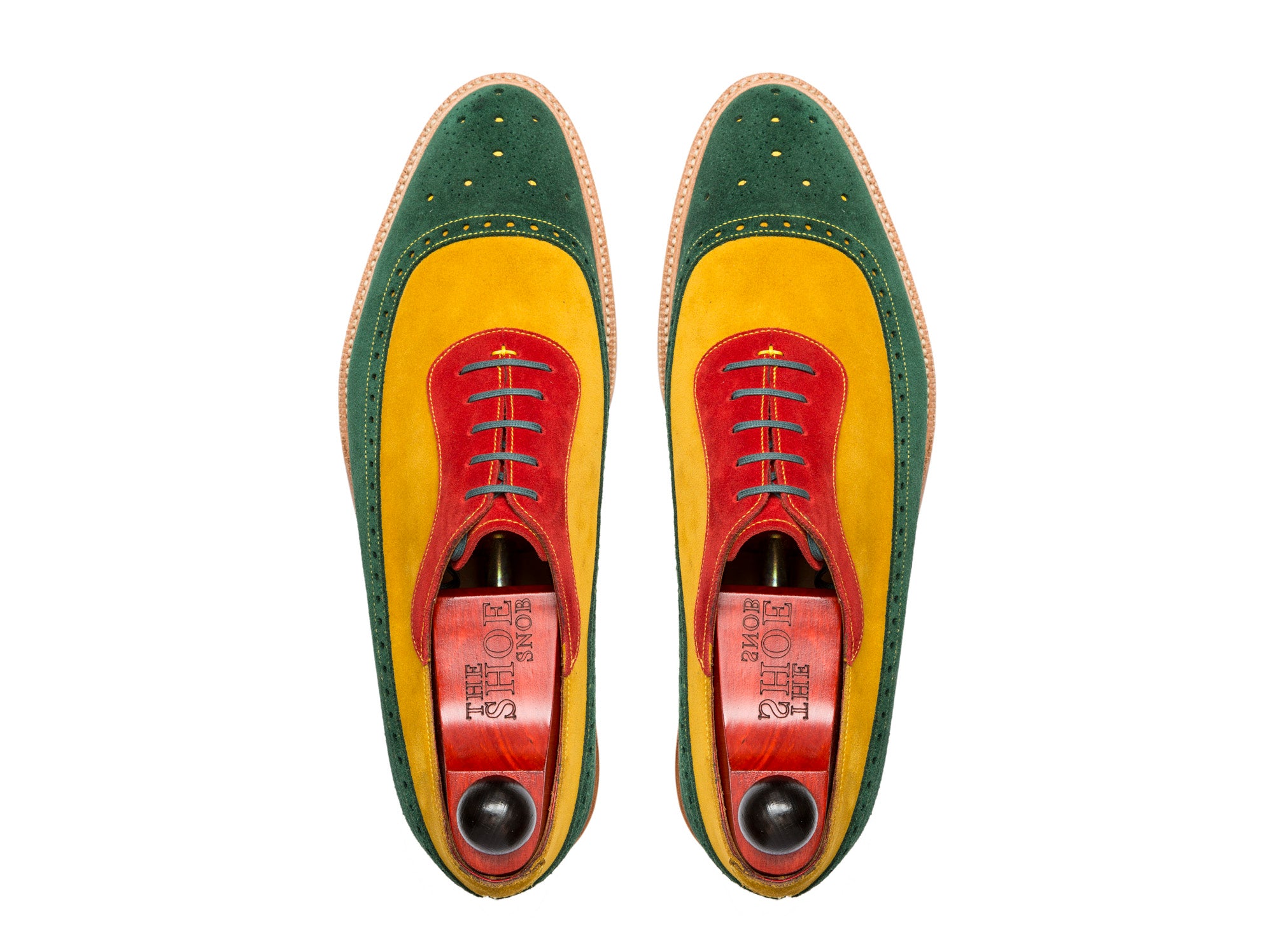 Edmonds - MTO - Green, Red, Yellow Suede - LPB Last - Storm Welt - Natural Double Leather Sole