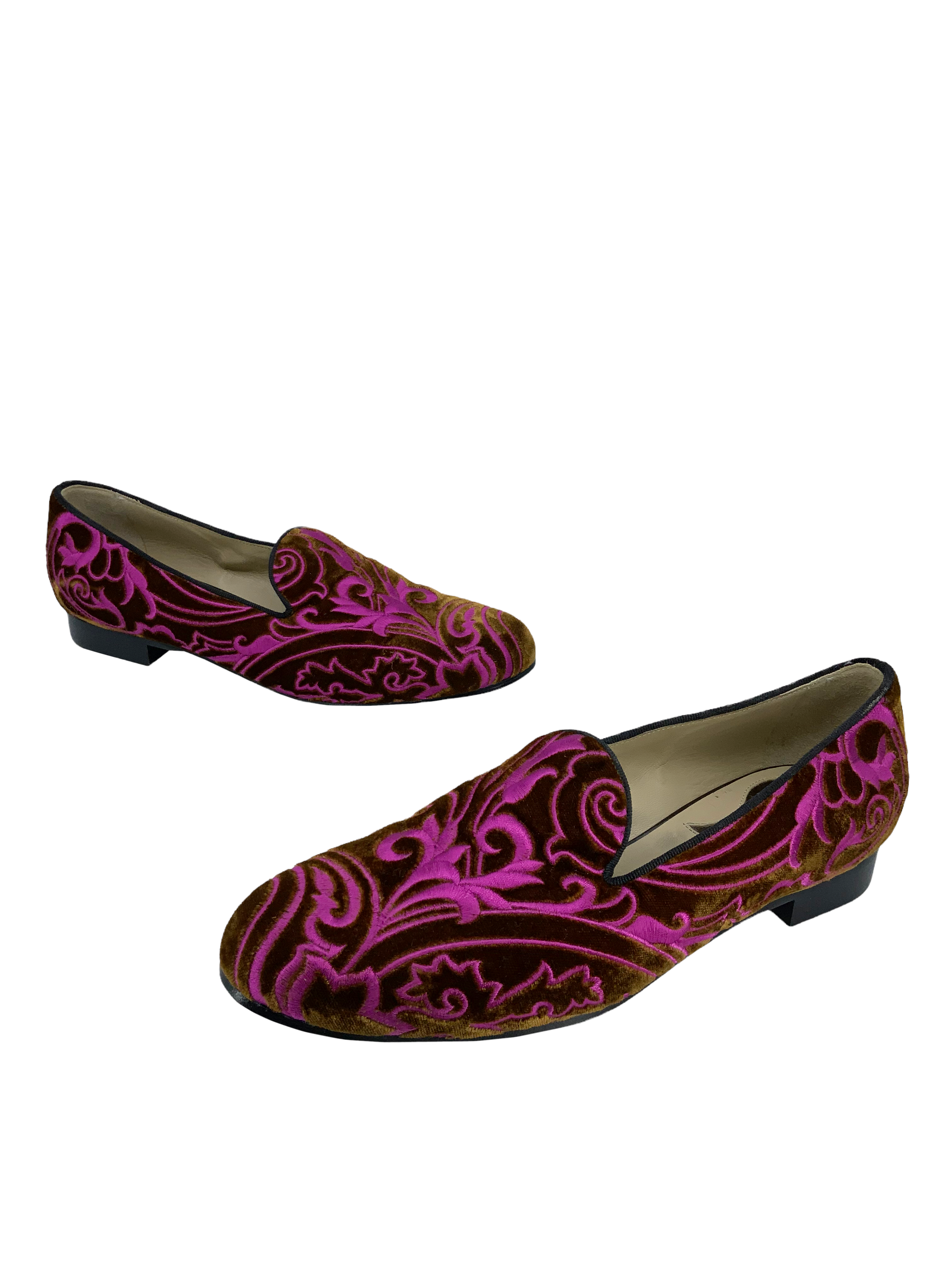 ETRO Printed Velvet Loafers Size 8.5