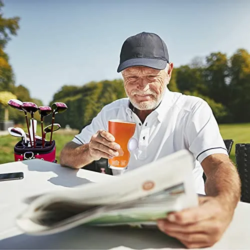 Fathers Day Golf Gifts - Golf Pint Glass with Real Golf Ball