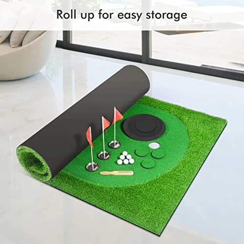 Golf Training Bundle with Putting Green, Golf Net & Golf Accessories