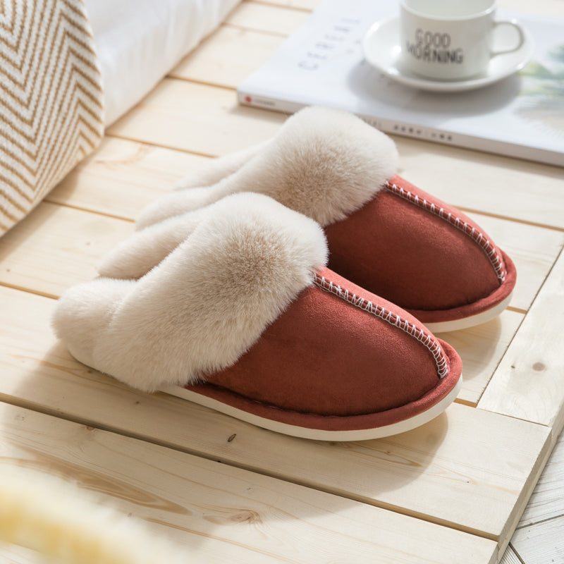 Haute Edition Cozy Faux Fur Lined Scuff Clog Indoor Outdoor Slippers