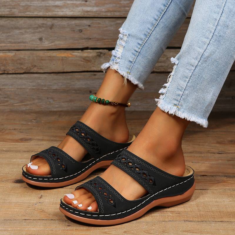 Libiyi Ladies Cutout Flat Casual Slippers