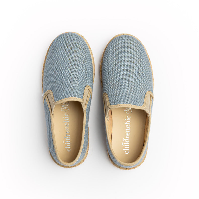 Linen Yute Slip-on Sneakers in Denim