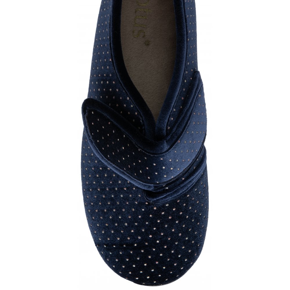 Lotus Navy Janet Slippers