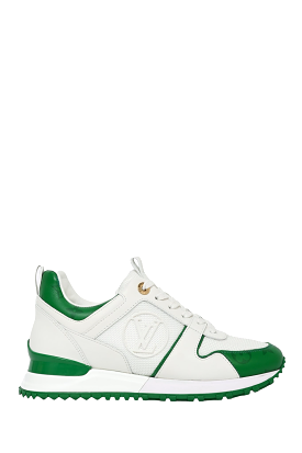 Louis Vuitton White/Green Monogram Logo Sneakers Size 36