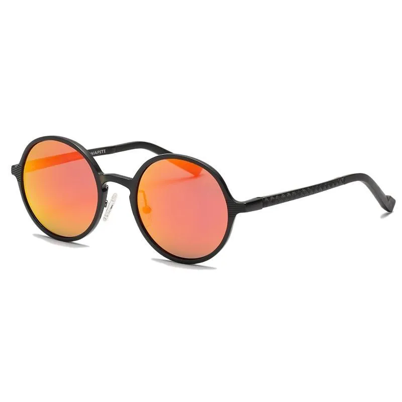 Luxury Design Retro Polarized Round Metal Frame Sunglasses for Men