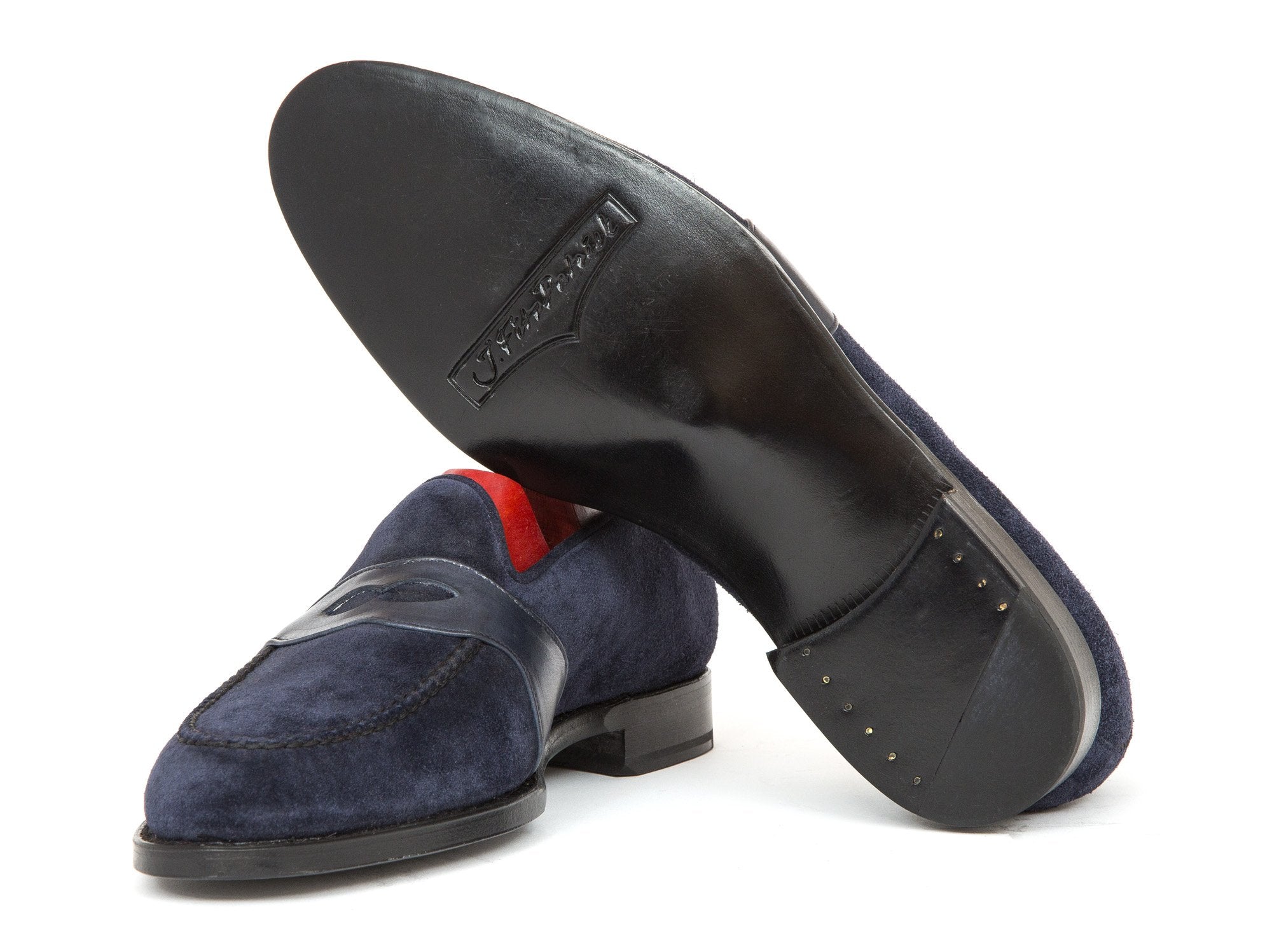 Madison - MTO - Navy Suede / Shaded Navy Calf Strap - TMG Last - Single Leather Sole