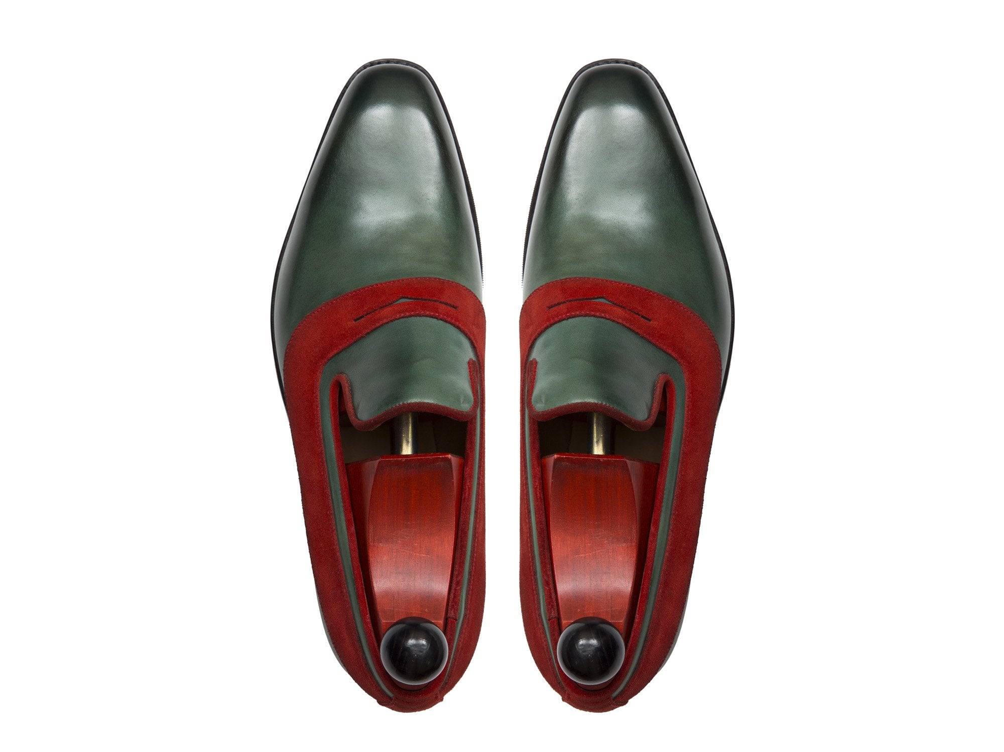 Marcos - MTO - Forest Green Calf / Red Suede - LPB Last - City Rubber Sole