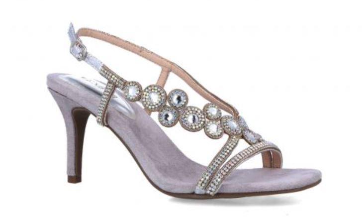 MENBUR Silver embellished strappy sandal