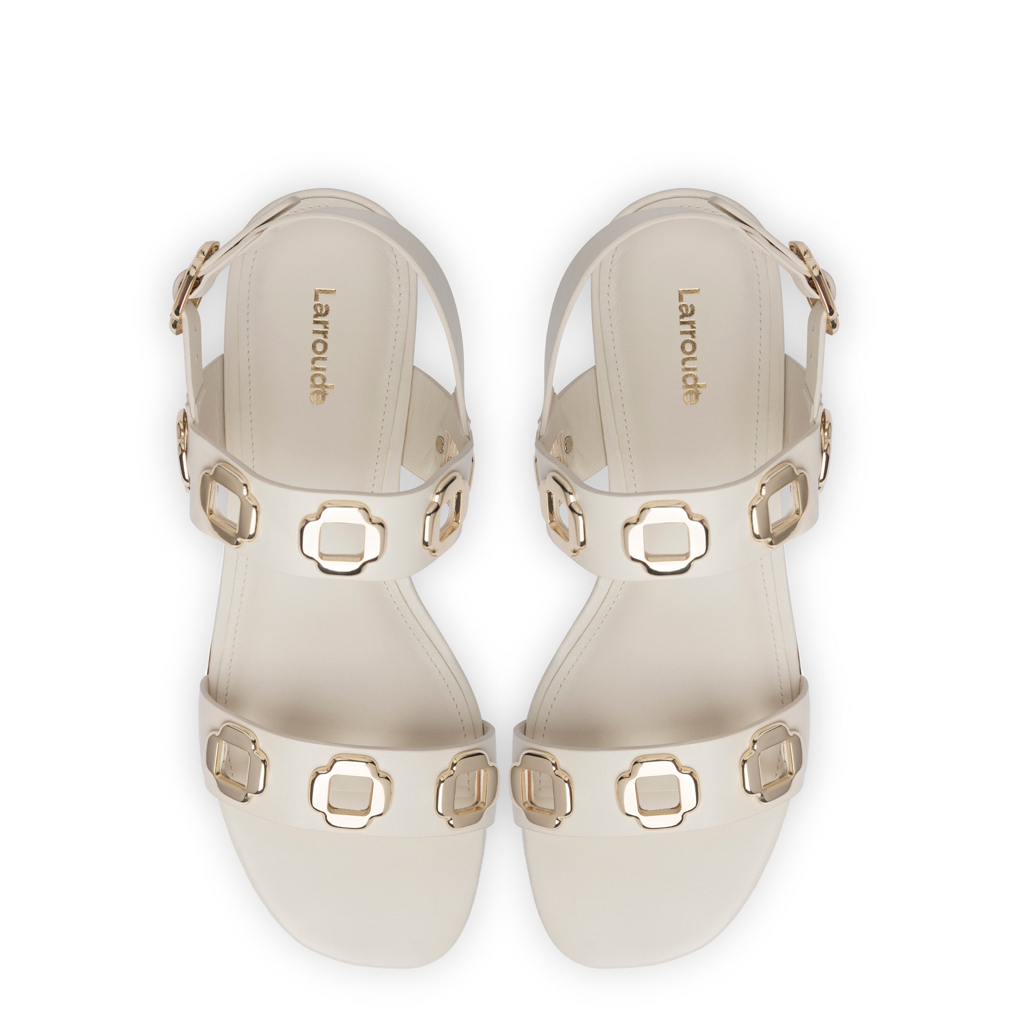 Milan Flat Sandal In Ivory Leather