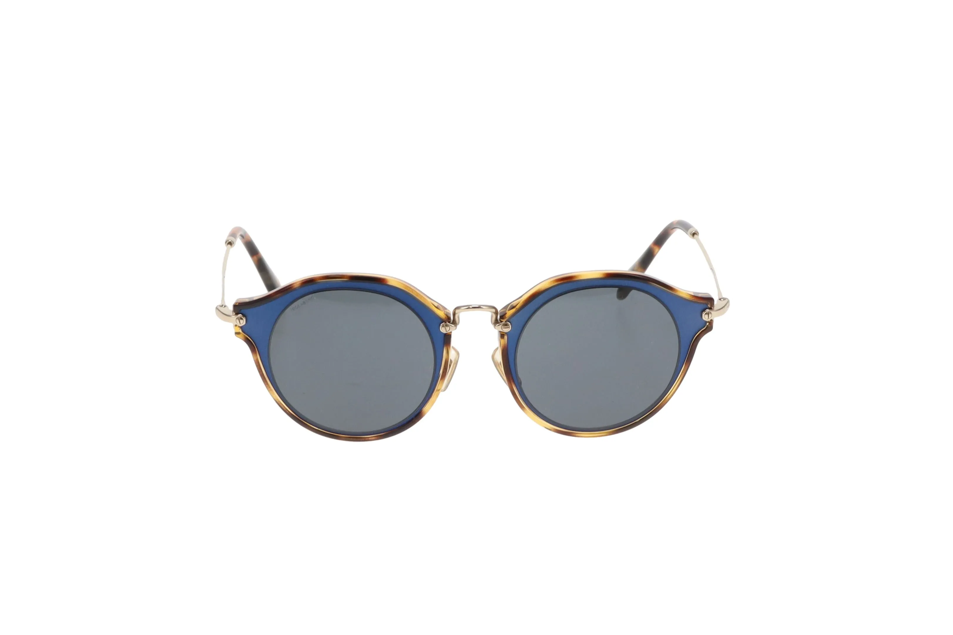 Miu Miu Tortoise and Blue Frame SMU51S Sunglasses