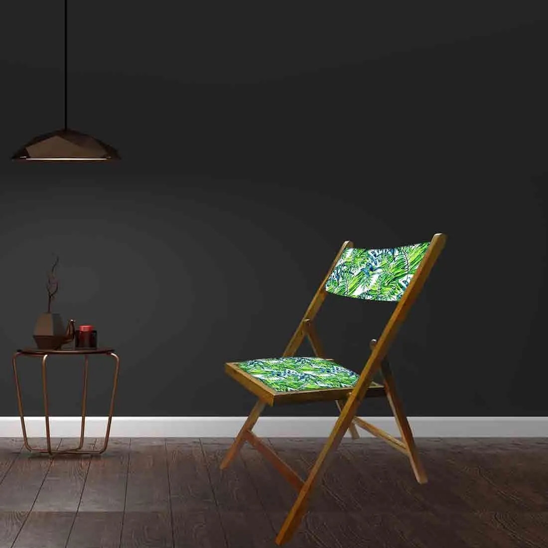 Nutcase Designer Chairs For Living Room - Green Blue Leaves