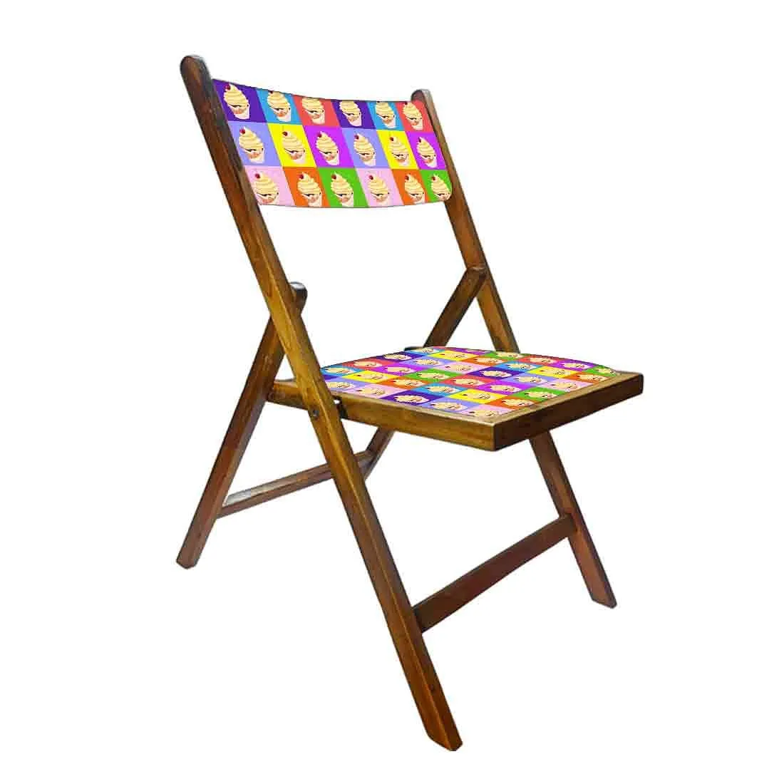 Nutcase Wooden Chairs With Cushion Seat For Home - Ice Cream