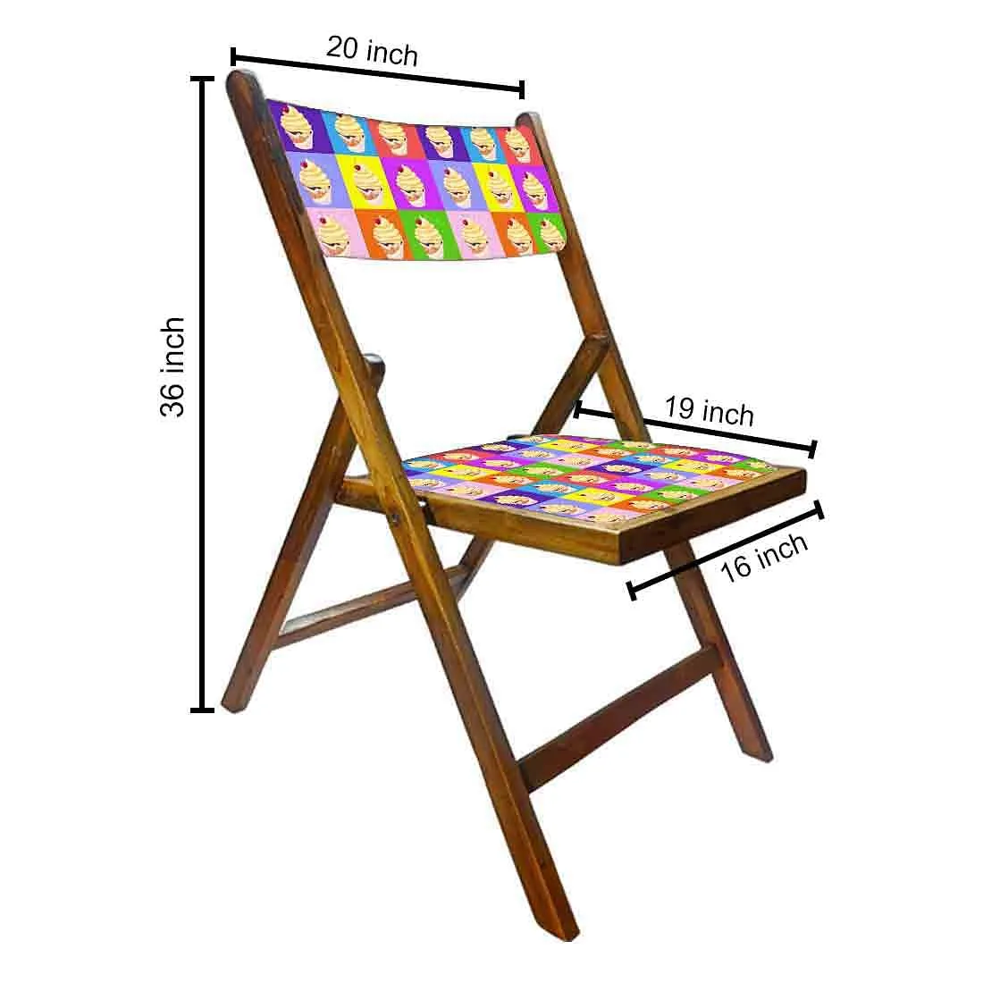 Nutcase Wooden Chairs With Cushion Seat For Home - Ice Cream