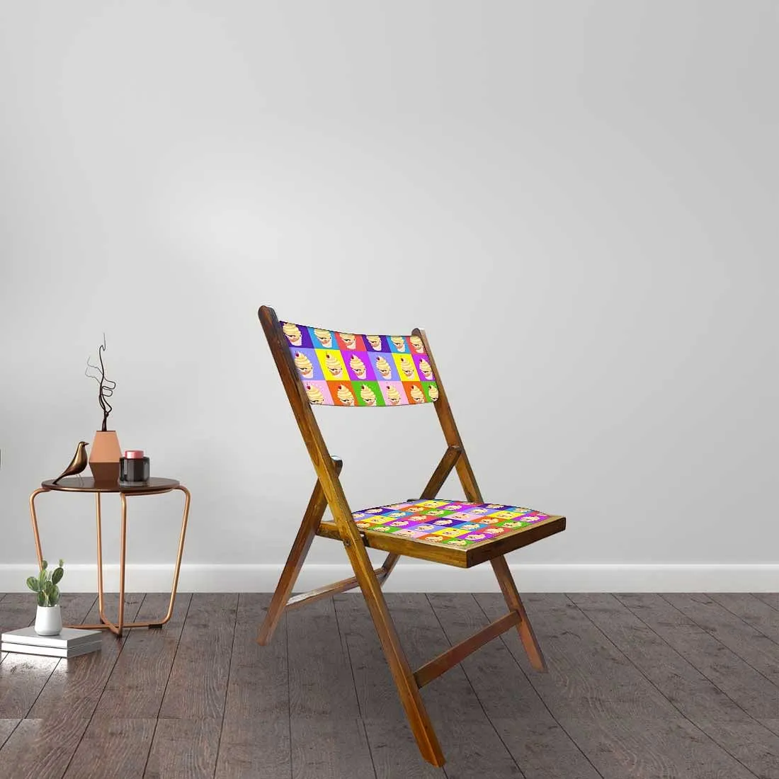 Nutcase Wooden Chairs With Cushion Seat For Home - Ice Cream