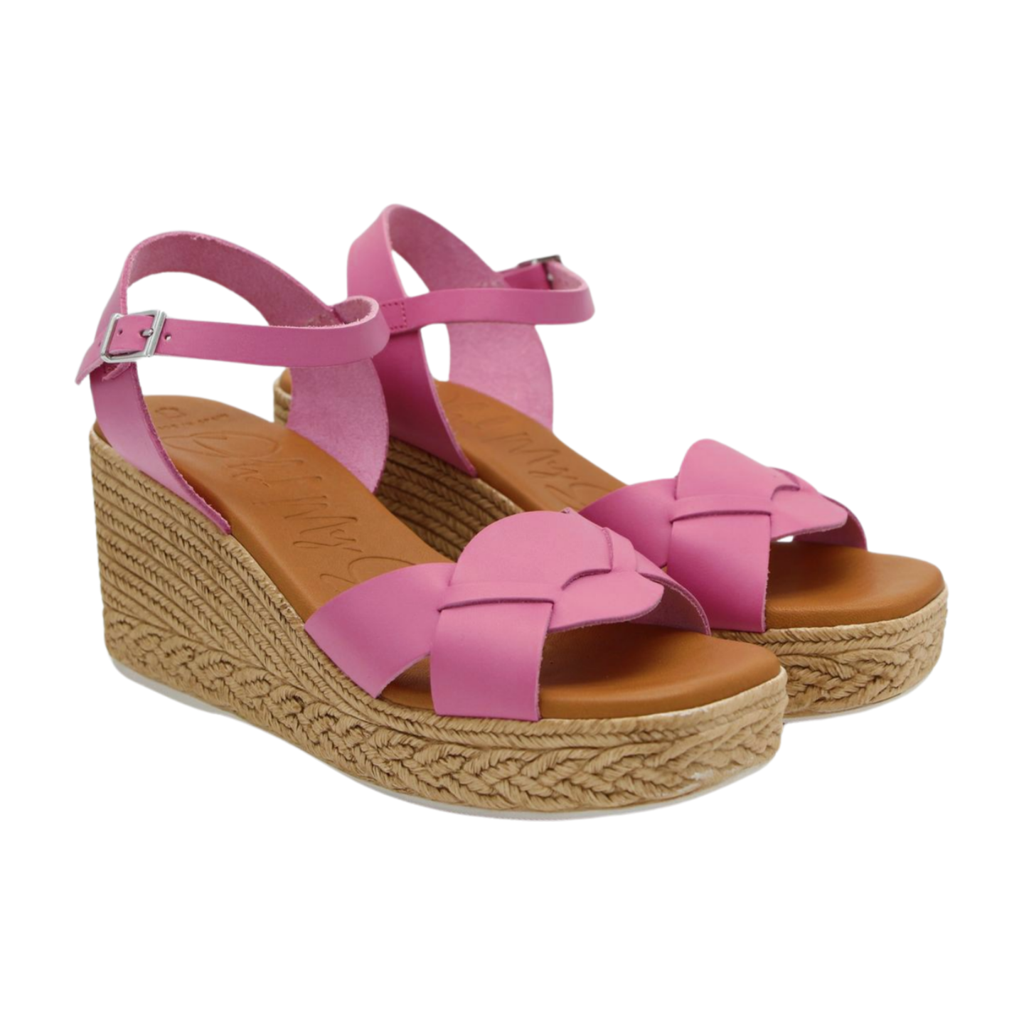 OH MY SANDALS Pink High Wedge Sandal