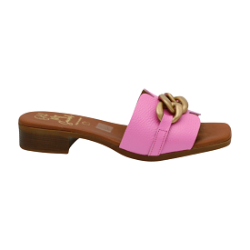 OH MY SANDALS Pink  Leather Slider Sandal