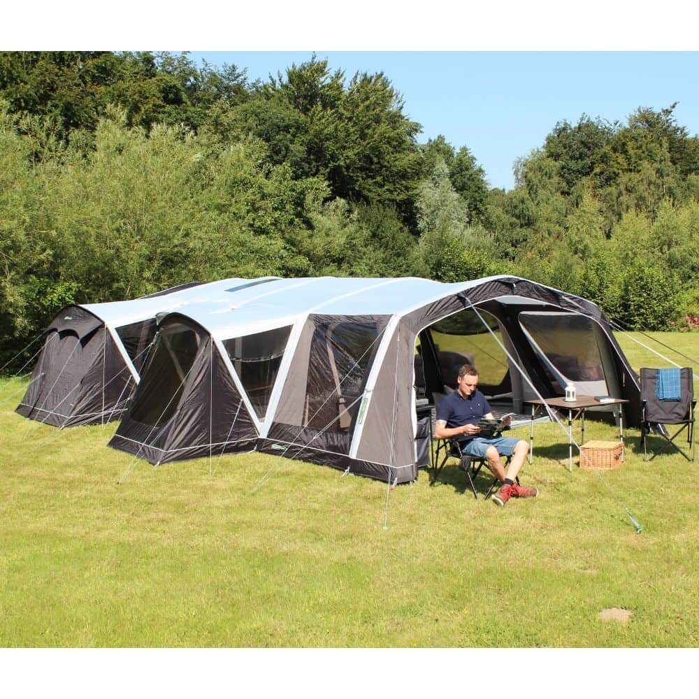 Outdoor Revolution Ozone 8.0 Safari Lodge Six (+6) Berth Family Air Tent with Two Side Annexes ORFT3020 + Free Footprint (2024)