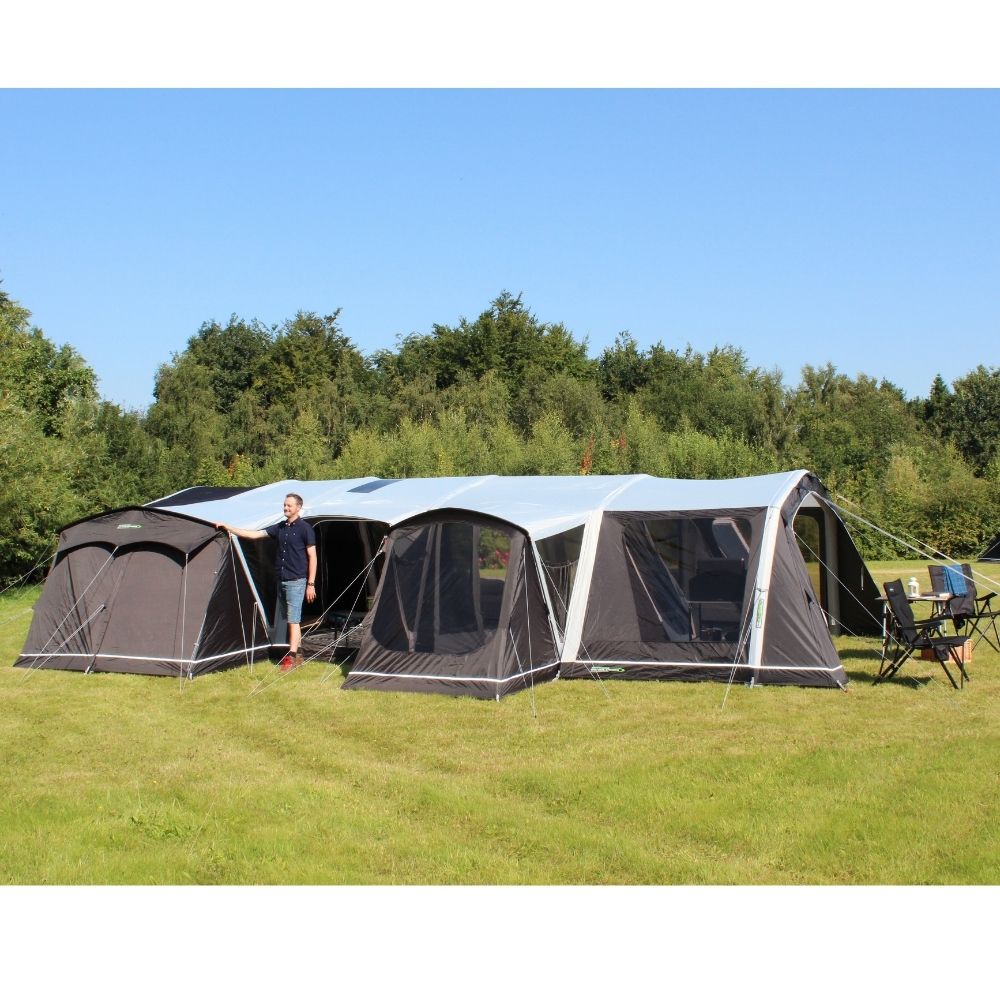 Outdoor Revolution Ozone 8.0 Safari Lodge Six (+6) Berth Family Air Tent with Two Side Annexes ORFT3020 + Free Footprint (2024)