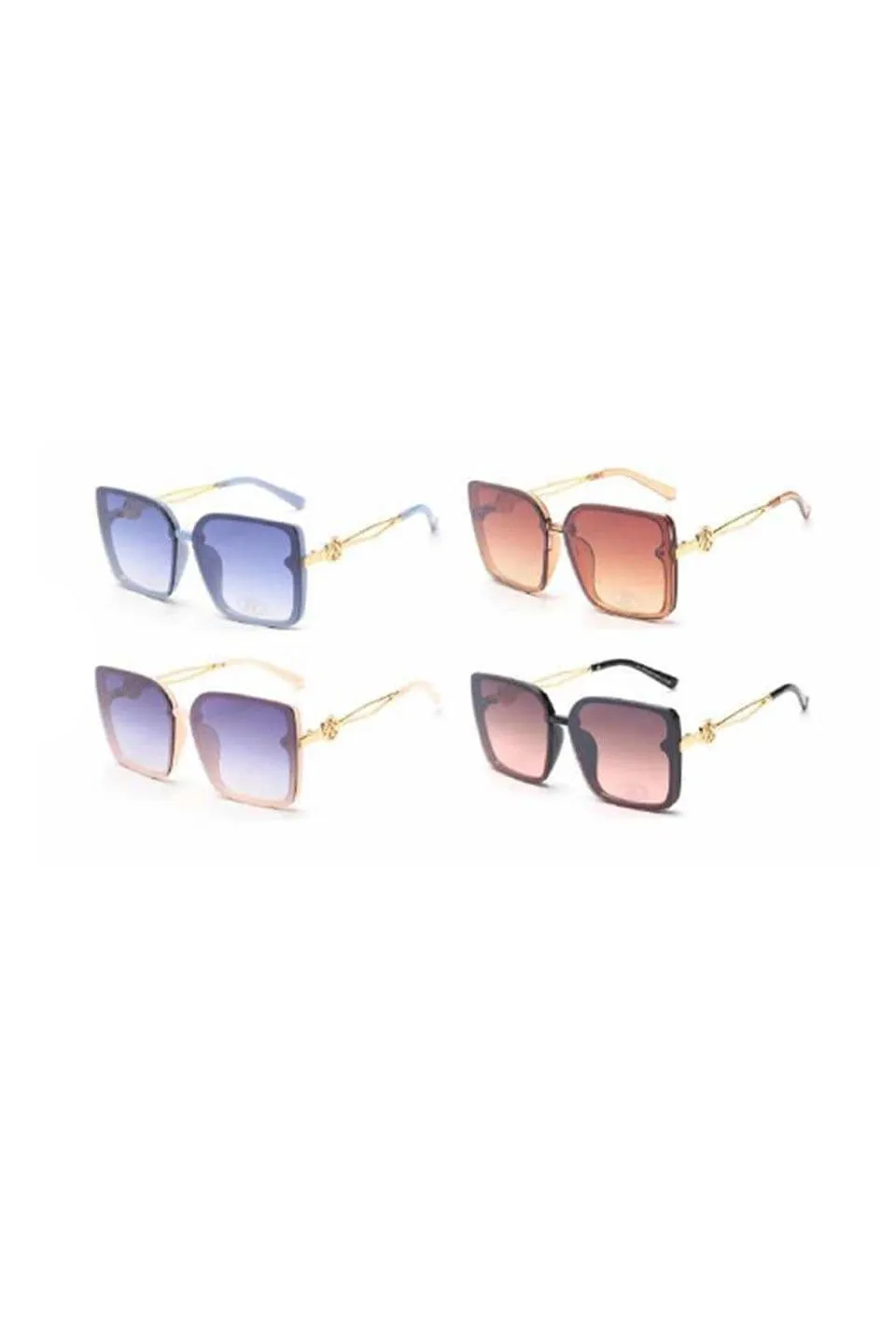 Oversized Sunglasses With Gold Bee Motif Arm