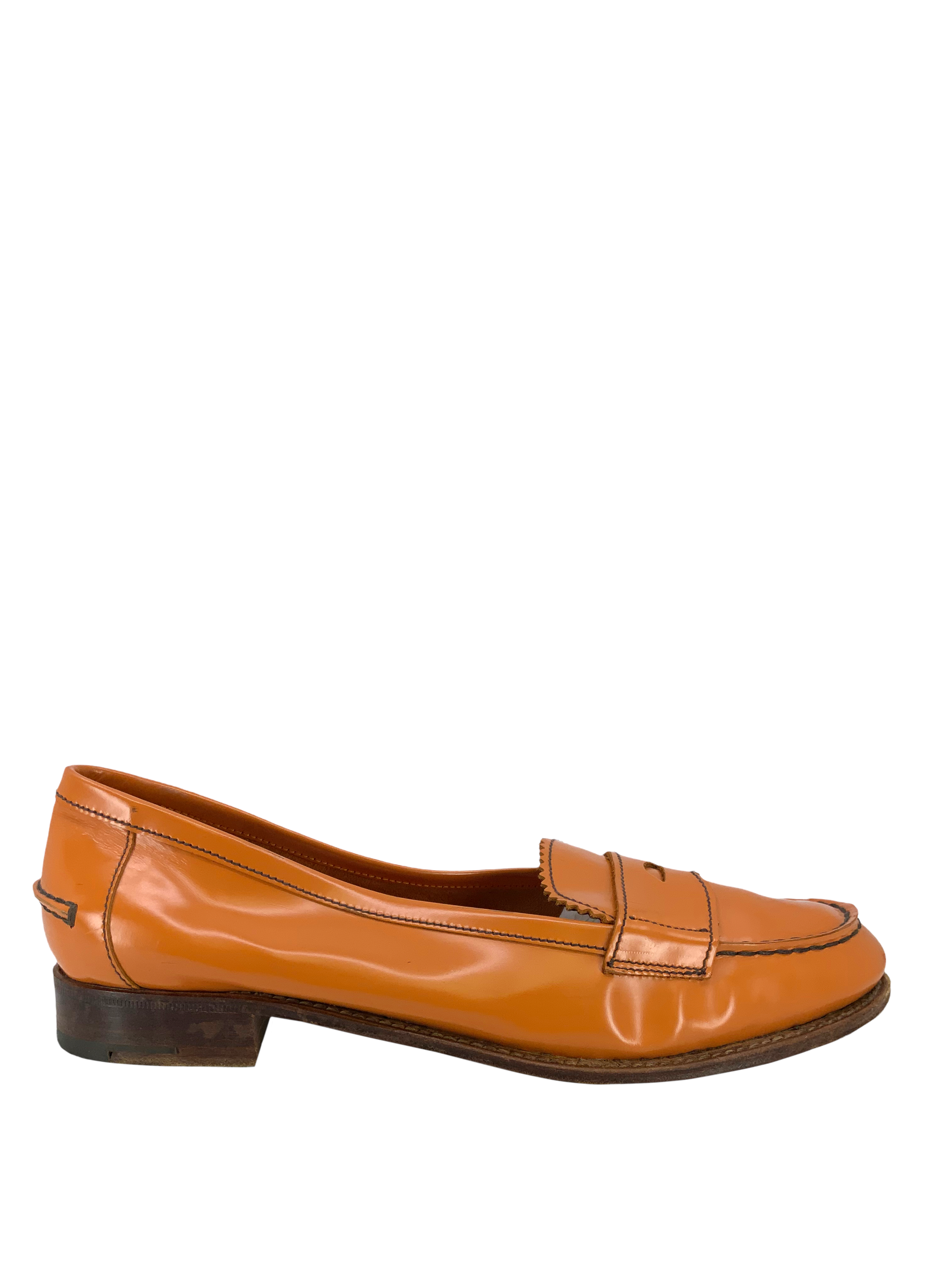 PRADA Leather Penny Loafer Pumps Size 8