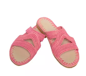 Raffia Slippers Habeeba in Rosé