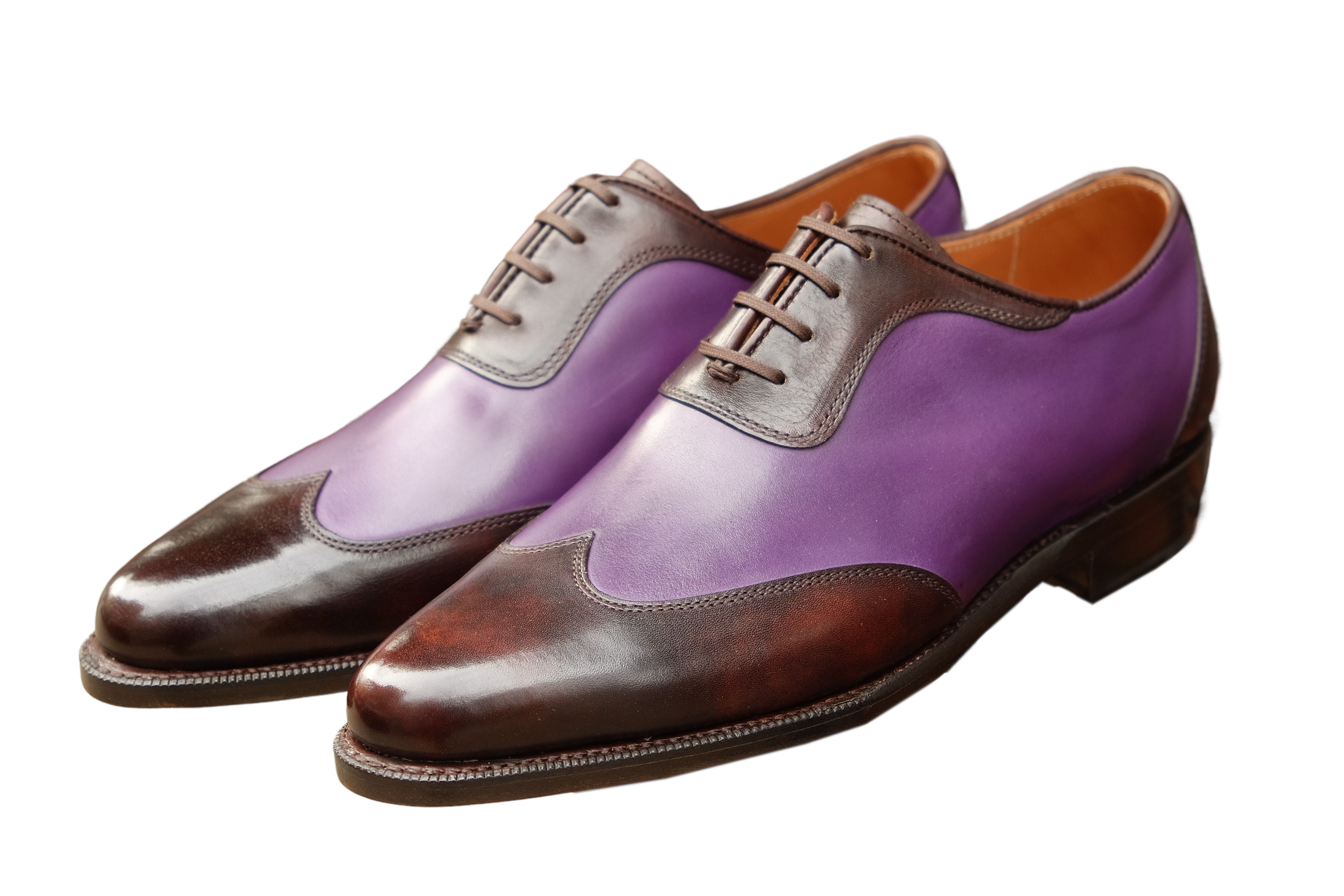 Rainier - MTO - Dark Brown Museum Calf / Shaded Purple Calf  - JKF Last - Single Leather Sole