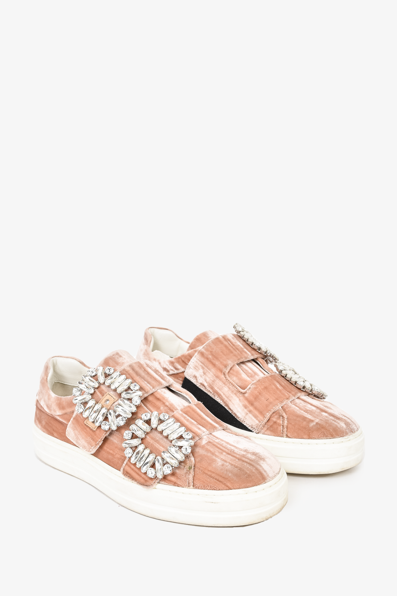 Roger Vivier Pink Velvet Sneakers Size 35.5