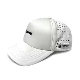 Running Trucker Cap Snapback Laser-Cut White