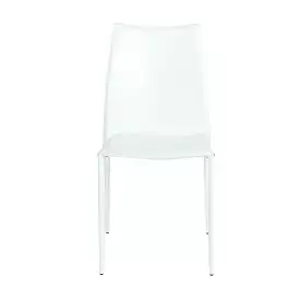 Set of Two Premium All White Stacking Dining Chairs