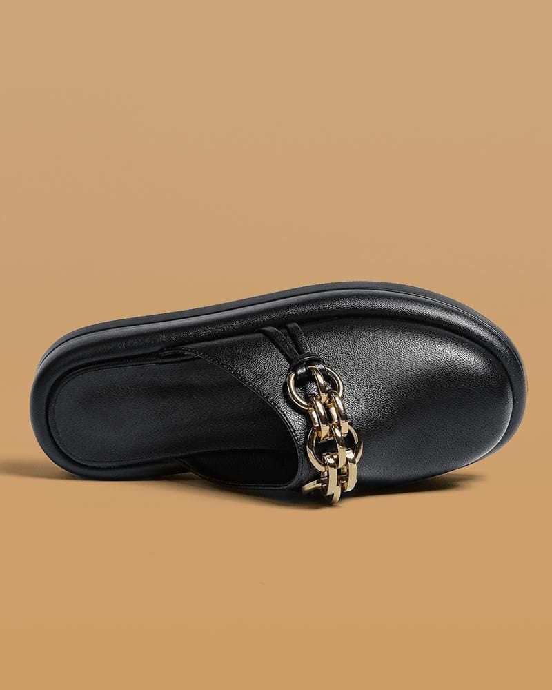 Soft Chic Chain Flat Slippers