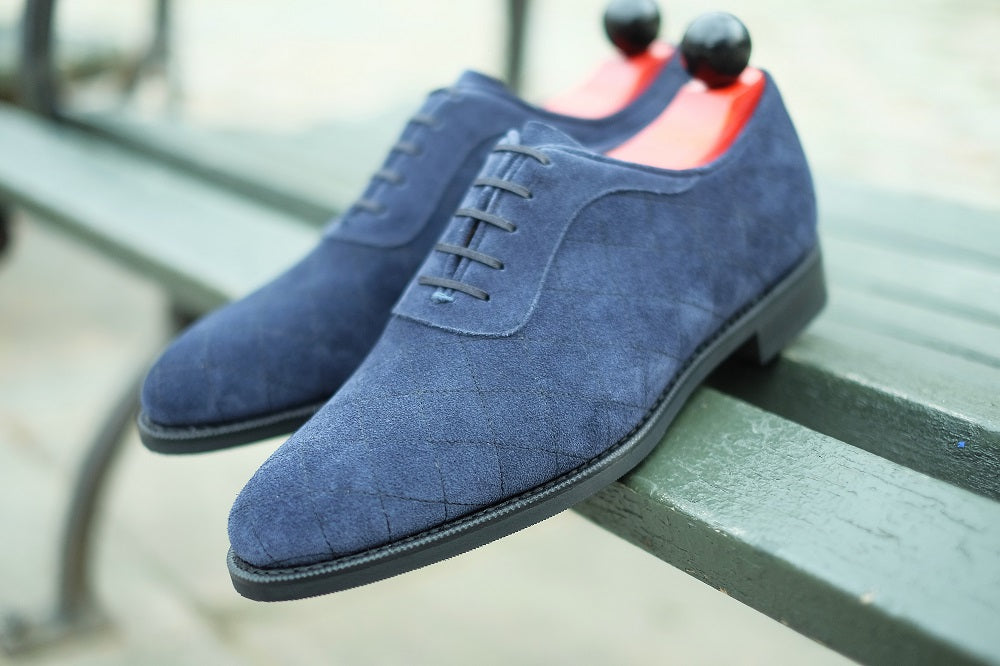 Spokane - MTO - Quilted Navy Suede - TMG Last - City Rubber Sole