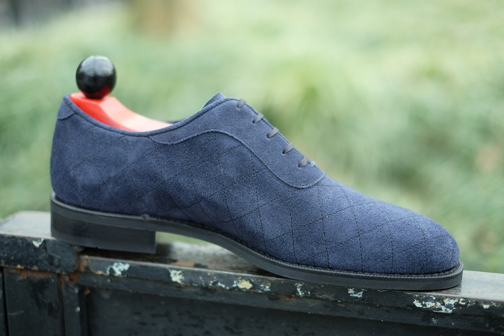 Spokane - MTO - Quilted Navy Suede - TMG Last - City Rubber Sole