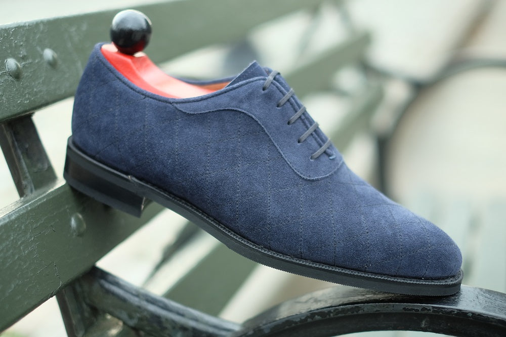 Spokane - MTO - Quilted Navy Suede - TMG Last - City Rubber Sole